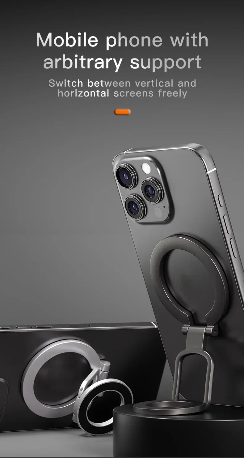 2-in-1 Magnetic Phone Stand – 360° Rotating Car Mount for MagSafe Compatible Devices