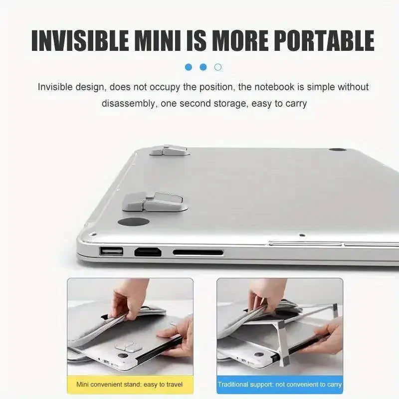 Set of 2 Mini Adhesive Laptop Riser Stands – 10 to 18 Inch
