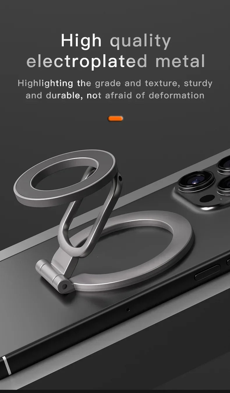 2-in-1 Magnetic Phone Stand – 360° Rotating Car Mount for MagSafe Compatible Devices