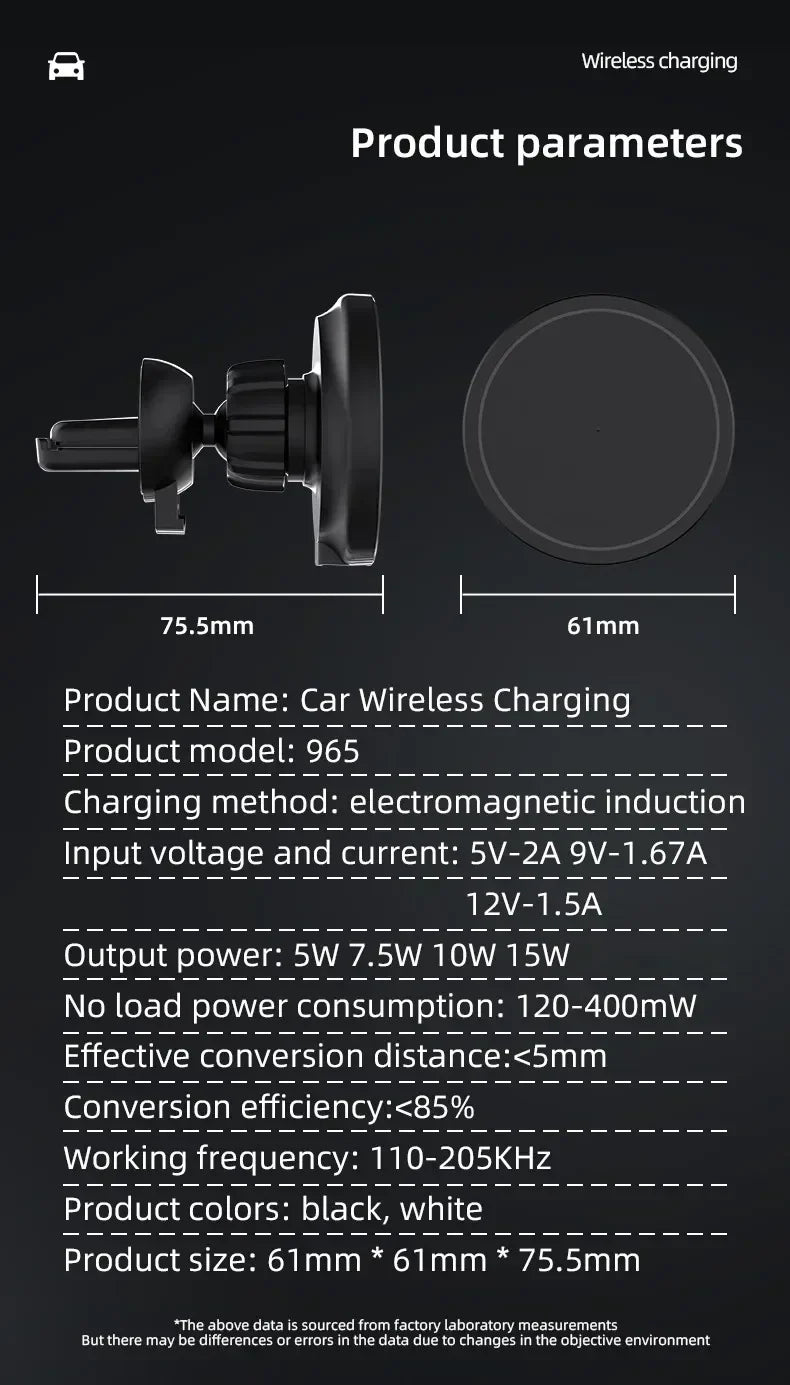 Magnetic Car Wireless Charger – Air Vent Mount for MagSafe Compatible Phones